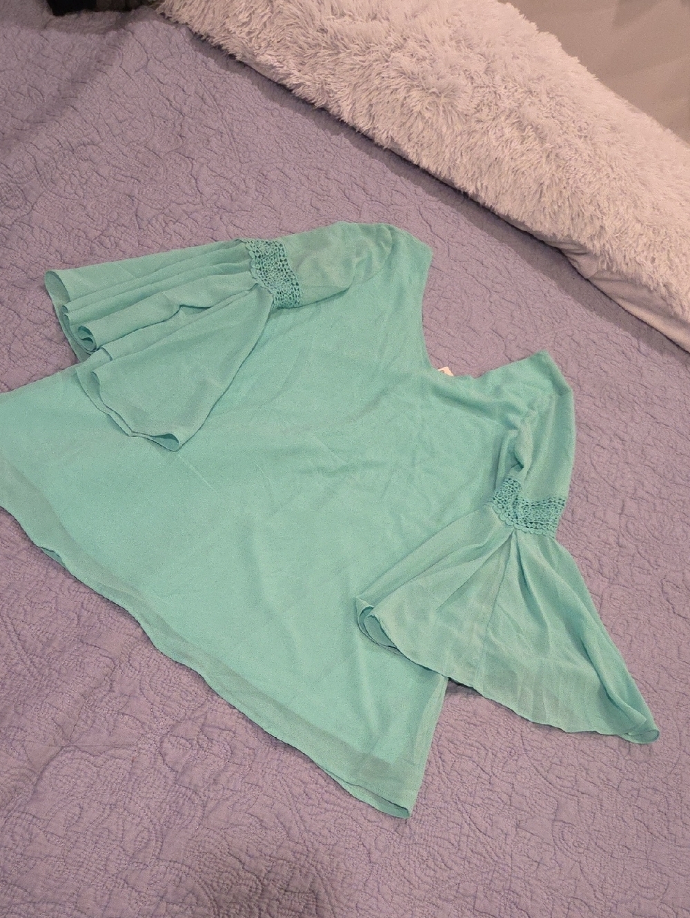 Altar'd State Mint Green Ruffled Sleeve Blouse Size S, New With Tags!